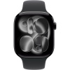 Apple Watch Series 11 42mm Aluminum Jet Black Case Black Sport Band S/M